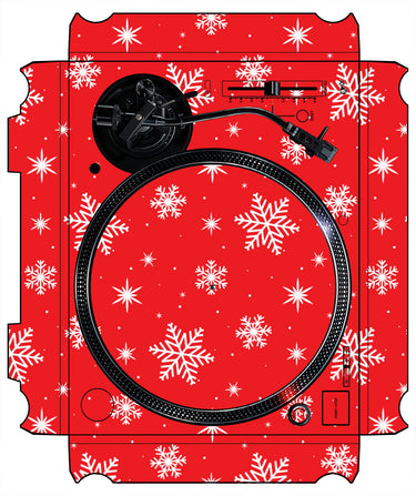 Technics 1200 / 1210 MK7 VERTICAL Skin X-MAS Red Snowflakes